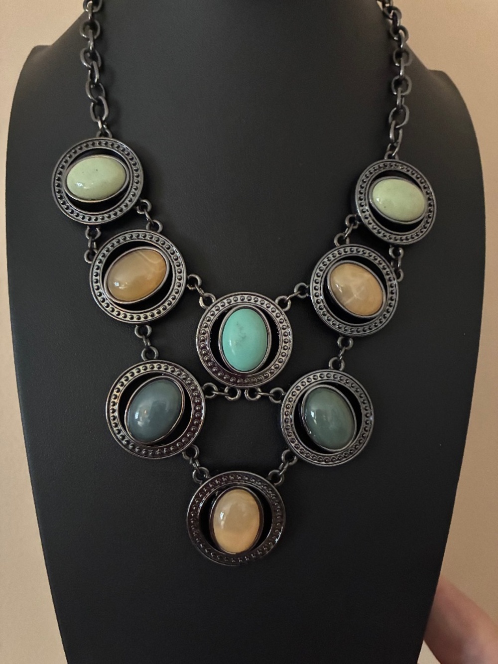 Dark Metal Drop Necklace